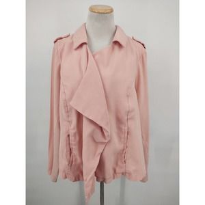 Torrid Women's Jacket Wrap Front Salmon Pink Denim Size 3